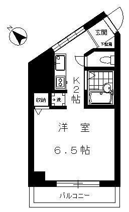 グランデ恵比寿(1K/6階)の間取り写真