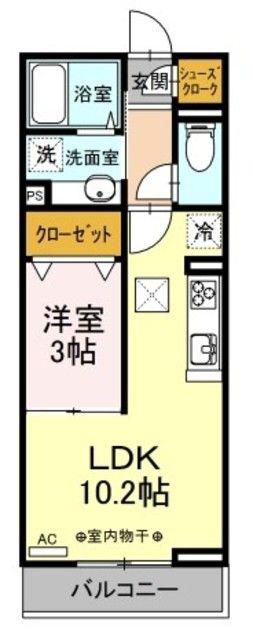 PRENDRE(1LDK/2階)の間取り写真