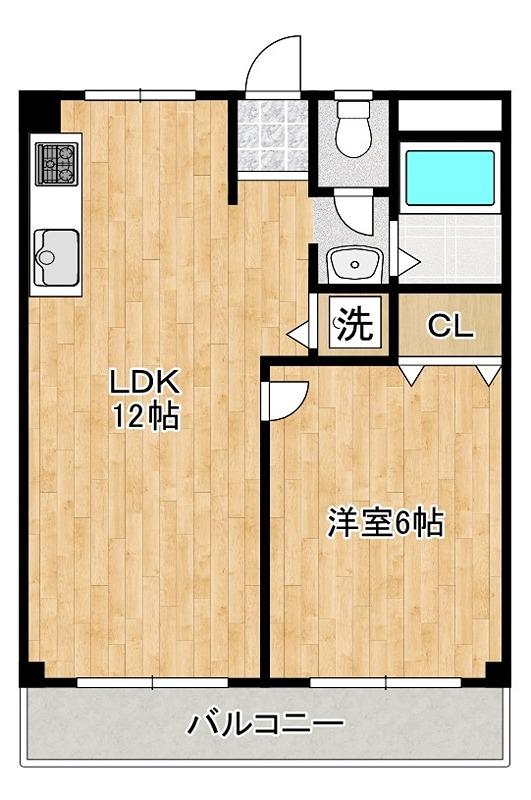神谷マンション(1LDK/4階)の間取り写真