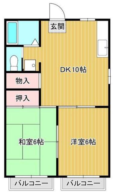 アミューズ(2LDK/2階)の間取り写真