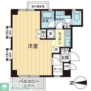 コートハウス北新宿(ワンルーム/4階)の間取り写真
