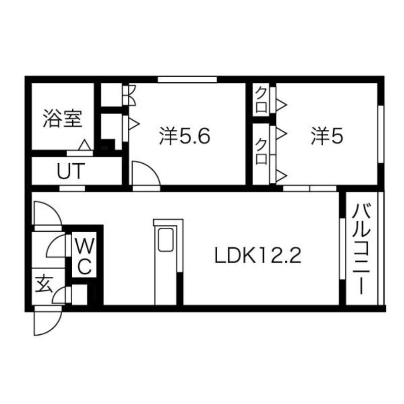 GRANDUKE北円山(2LDK/4階)の間取り写真