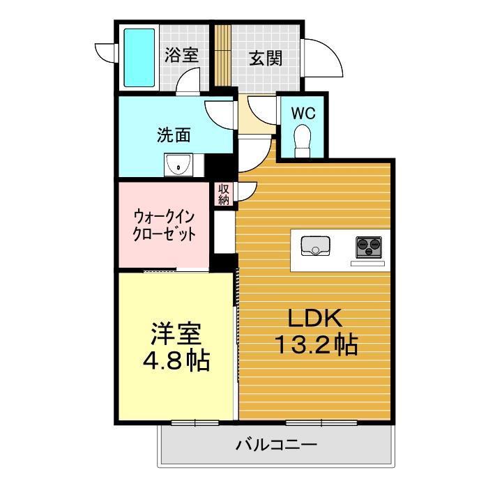 シャーメゾン リラッサIKURA(1LDK/1階)の間取り写真