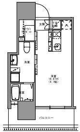 ANDON(ワンルーム/8階)の間取り写真