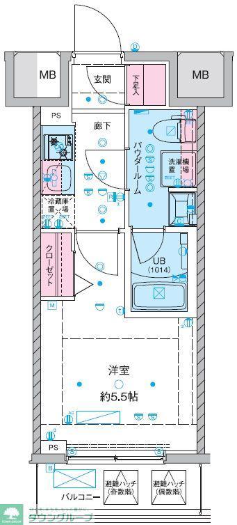 GENOVIA西川口III(1K/5階)の間取り写真