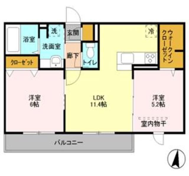 ロイジェントパークス レイクタウン III A(2LDK/3階)の間取り写真