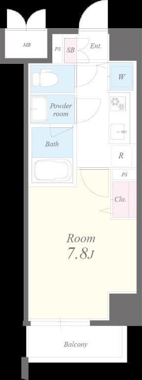 ロイヤルピジョンライズ(1K/6階)の間取り写真