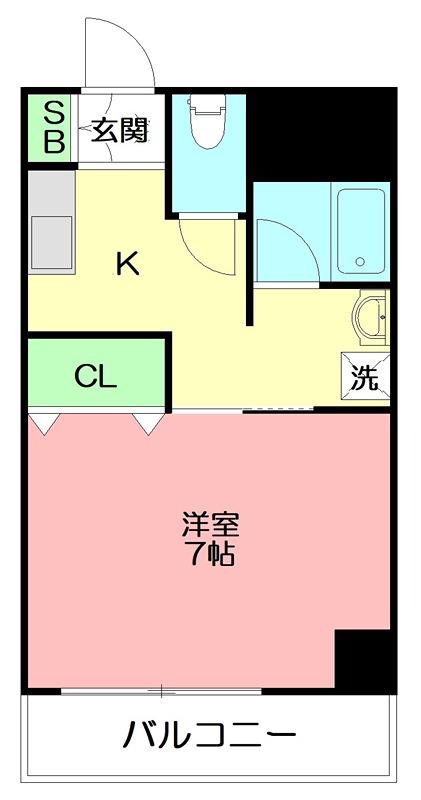 宮下ビル(1K/3階)の間取り写真