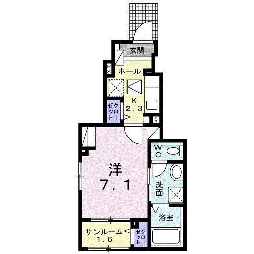 BOSCATO L I(1K/1階)の間取り写真