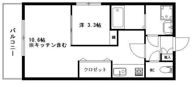 JR東海道本線 東静岡駅 徒歩39分 4階建 築12年(1LK/2階)の間取り写真
