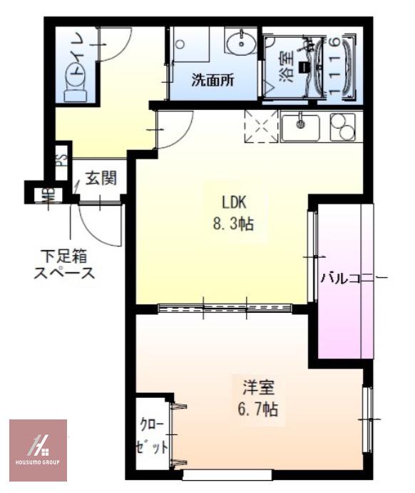 フジパレス上新庄西(1LDK/3階)の間取り写真