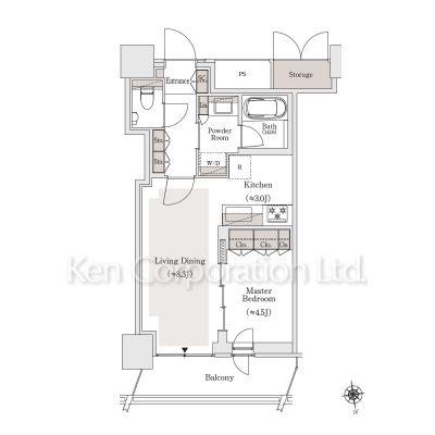 OIMACHI TRACKS RESIDENCE(1LDK/23階)の間取り写真