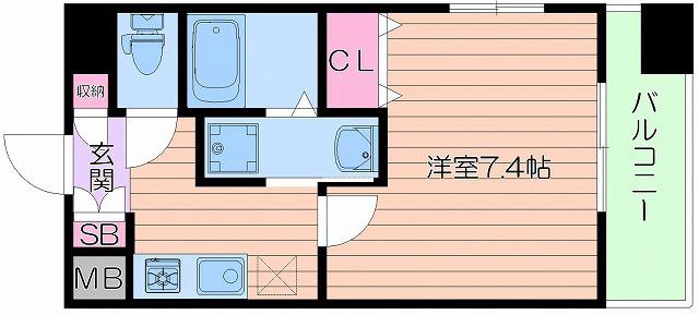 エイトレジデンス岸里(1K/2階)の間取り写真