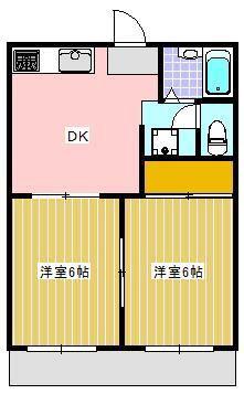 フォーブル大東(2DK/2階)の間取り写真