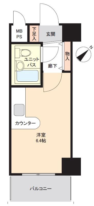 ライオンズマンション相模原第5(ワンルーム/7階)の間取り写真