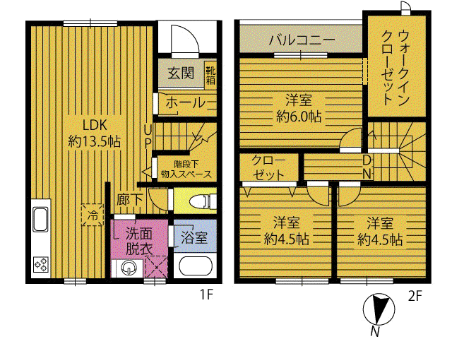 コ・コ・アンジュ(3LDK/1階)の間取り写真