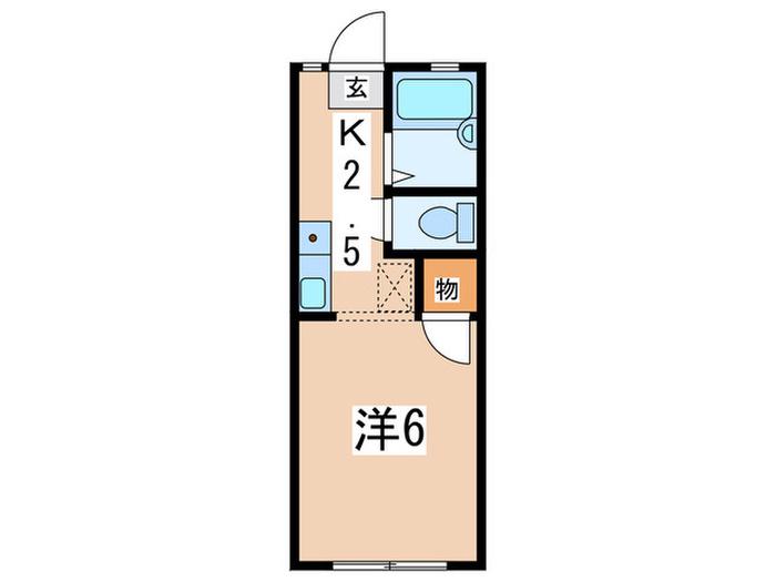 シャルム西谷戸I(1K/1階)の間取り写真