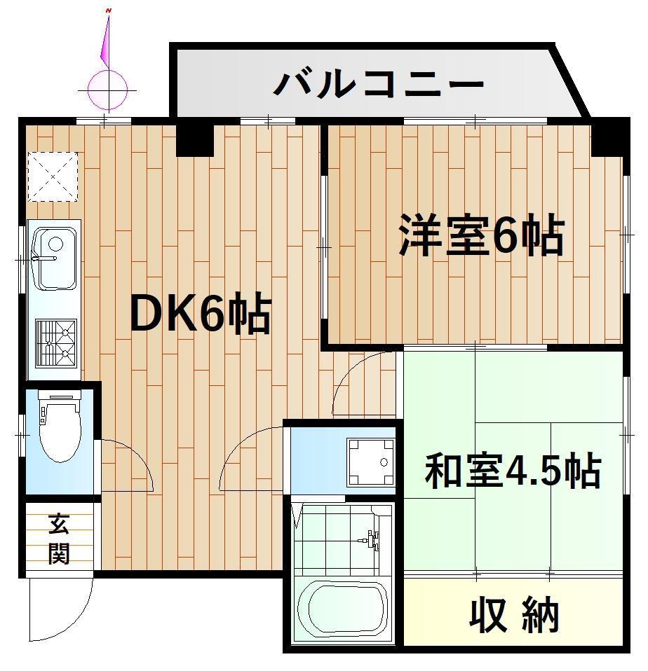 UNOSビル(2DK/3階)の間取り写真