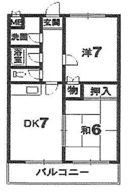 古山ハイツパートI(2DK/2階)の間取り写真