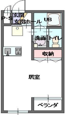 サンライフISA(ワンルーム/1階)の間取り写真