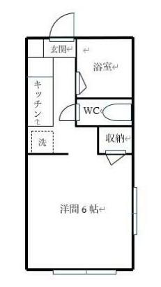 コーポ信和2(ワンルーム/1階)の間取り写真