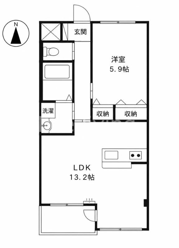 ベルクレール東吉野(1LDK/2階)の間取り写真