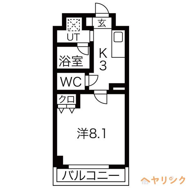 ステラヒルズ(1K/4階)の間取り写真