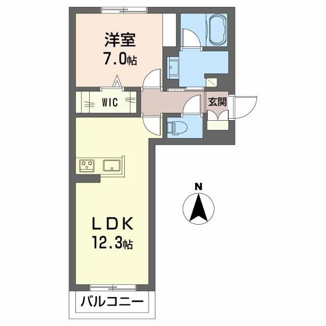 シャーメゾン ルプリュマージュ(1LDK/2階)の間取り写真