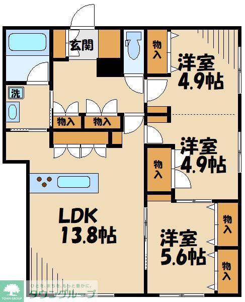 セレーナコート(2LDK/1階)の間取り写真