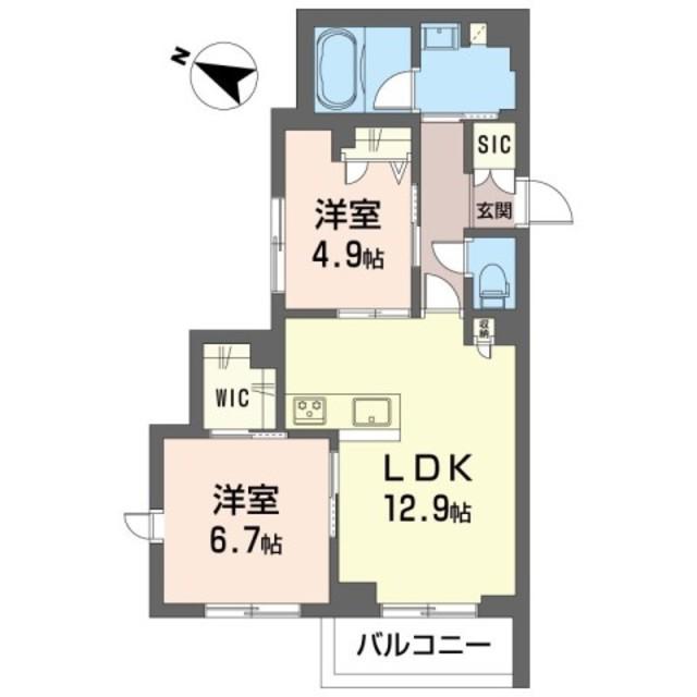 コンスティテューション(2LDK/2階)の間取り写真
