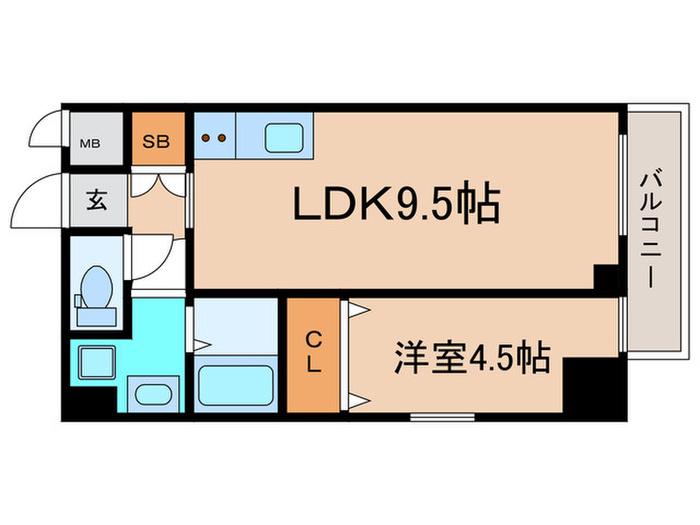 プレジオ武庫川ASIAN(1LDK/10階)の間取り写真
