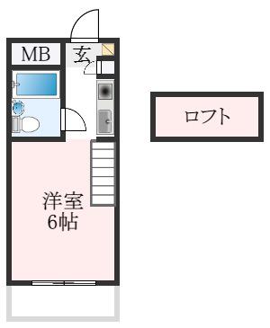COLLECTION諏訪ノ森(1K/2階)の間取り写真