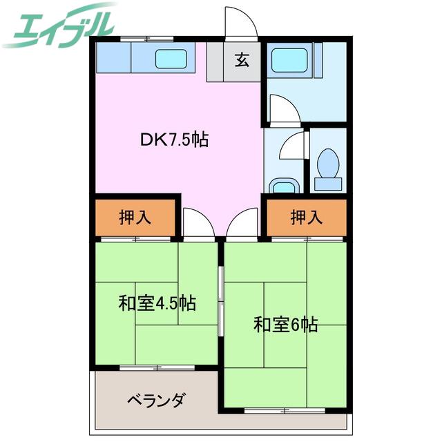 パークテラス城北(2DK/3階)の間取り写真