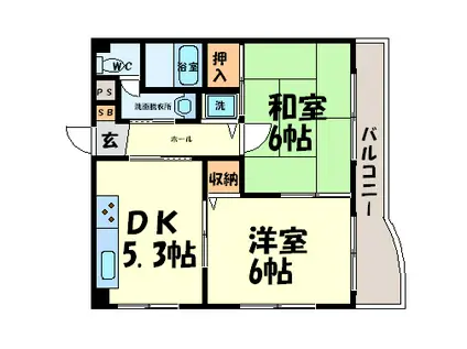 アージョミヨシ(2DK/3階)の間取り写真