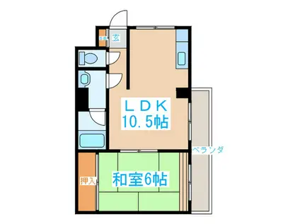 サンシモヤマ(1LDK/4階)の間取り写真