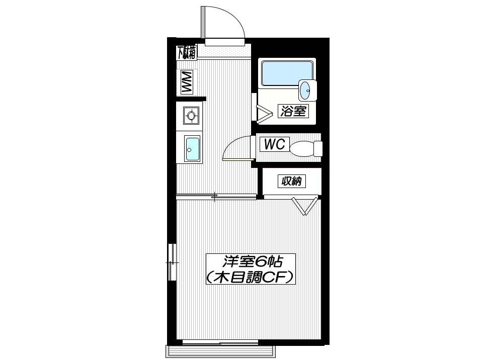 ルレーブ湘南(1K/2階)の間取り写真