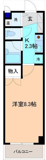 ラポールフジエ(1K/2階)の間取り写真