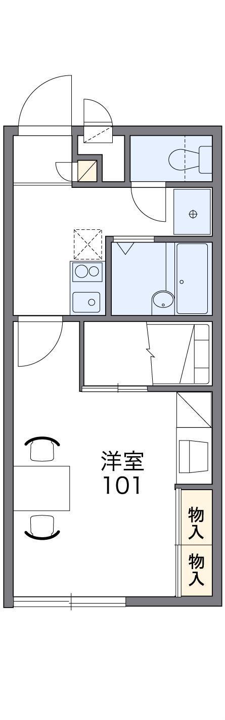 レオパレスウィッシュ(1K/2階)の間取り写真