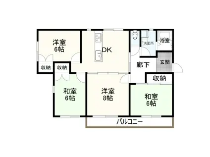 ドリームハイツ(4DK/2階)の間取り写真