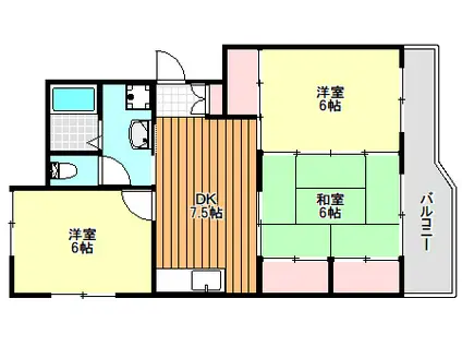 メゾン富永(3DK/3階)の間取り写真