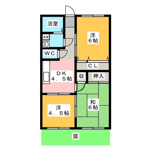山合コーポ(3DK/1階)の間取り写真