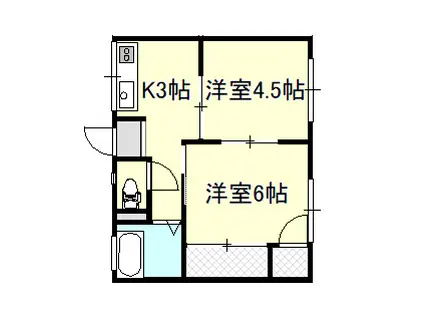 丸山コーポ(2K/1階)の間取り写真