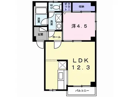 フオレスタ(1LDK/2階)の間取り写真