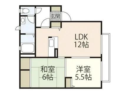 グランドールS(2LDK/2階)の間取り写真