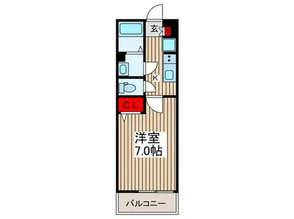BELLA CORTE中浦和(1K/3階)の間取り写真