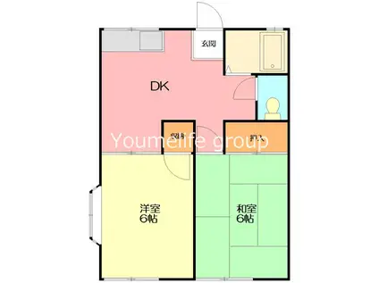 フタミハイツD棟(1LDK/1階)の間取り写真