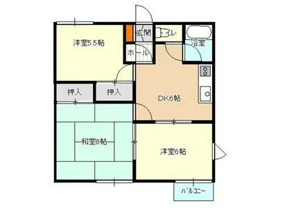 レジデンス一宮 (3DK/2階)の間取り写真