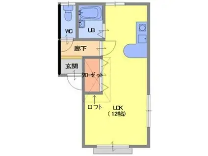 サンハウスつばくろ(ワンルーム/2階)の間取り写真