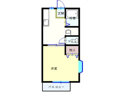 カサ・デ・コリーナ(1K/1階)の間取り写真