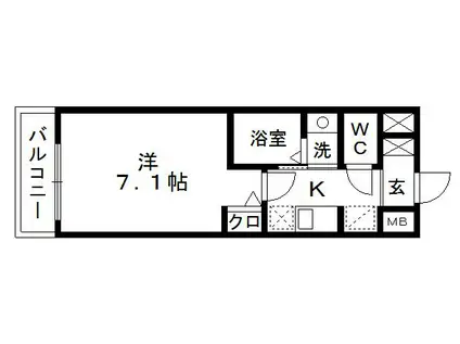 IS常盤(1K/9階)の間取り写真